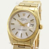 Rolex Vintage Oyster Perpetual Date Ref 1503 14K Gold Silver 